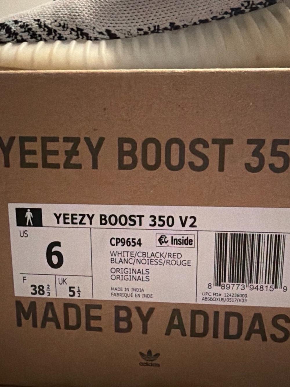 Yeezy Boost 350 V2 White Black Red Sneakers